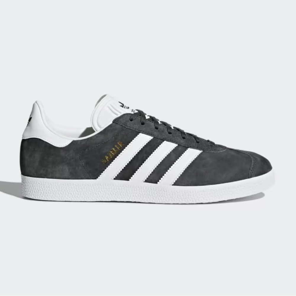 Adidas Gazelle Charcoal and White Shoes